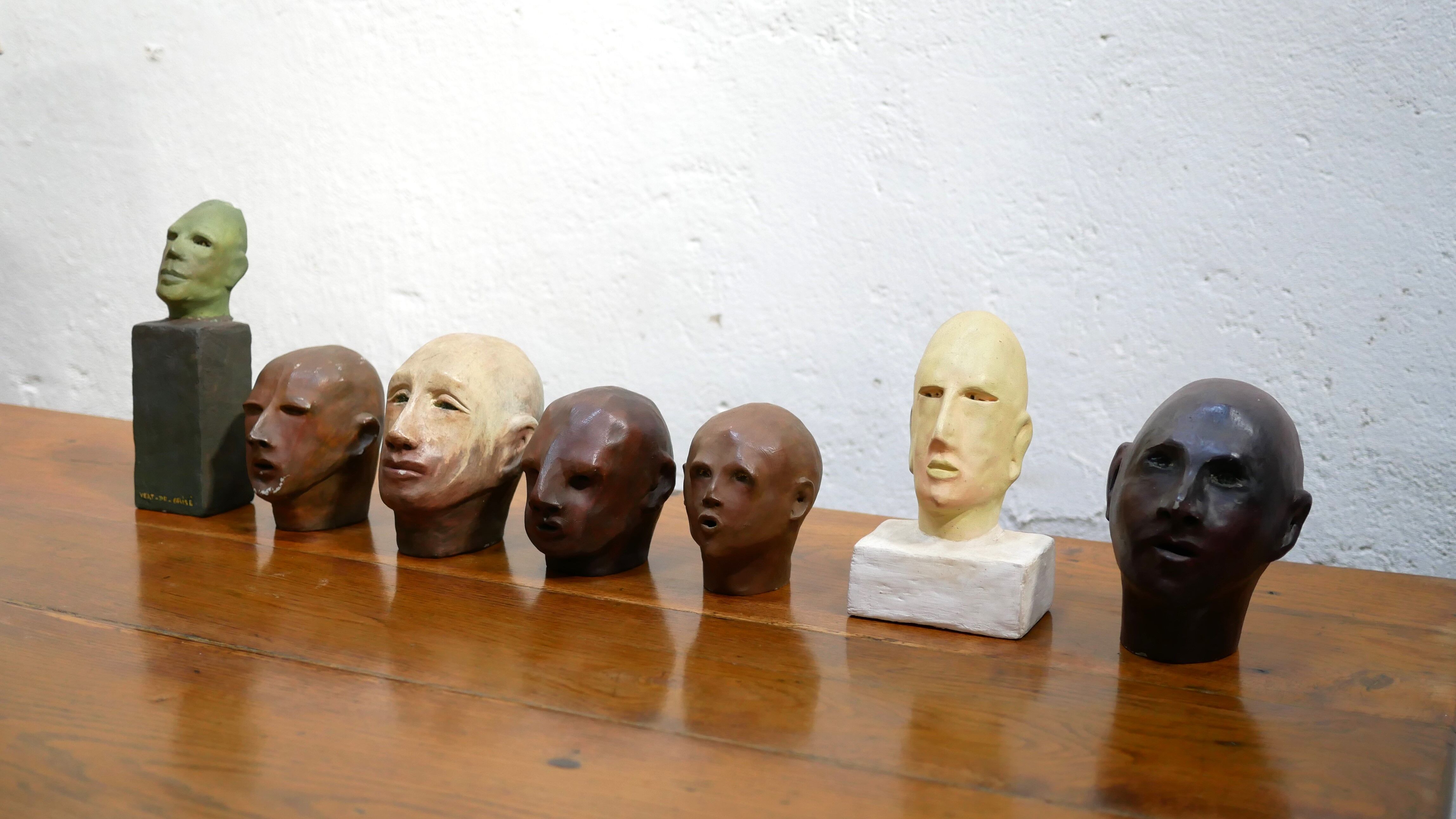 Terracotta head sculpture