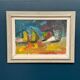 Original Mid Century Oil On Canvas – “Fruit” By Louis Zelig – Vintage & Framed 72 × 55 Cm