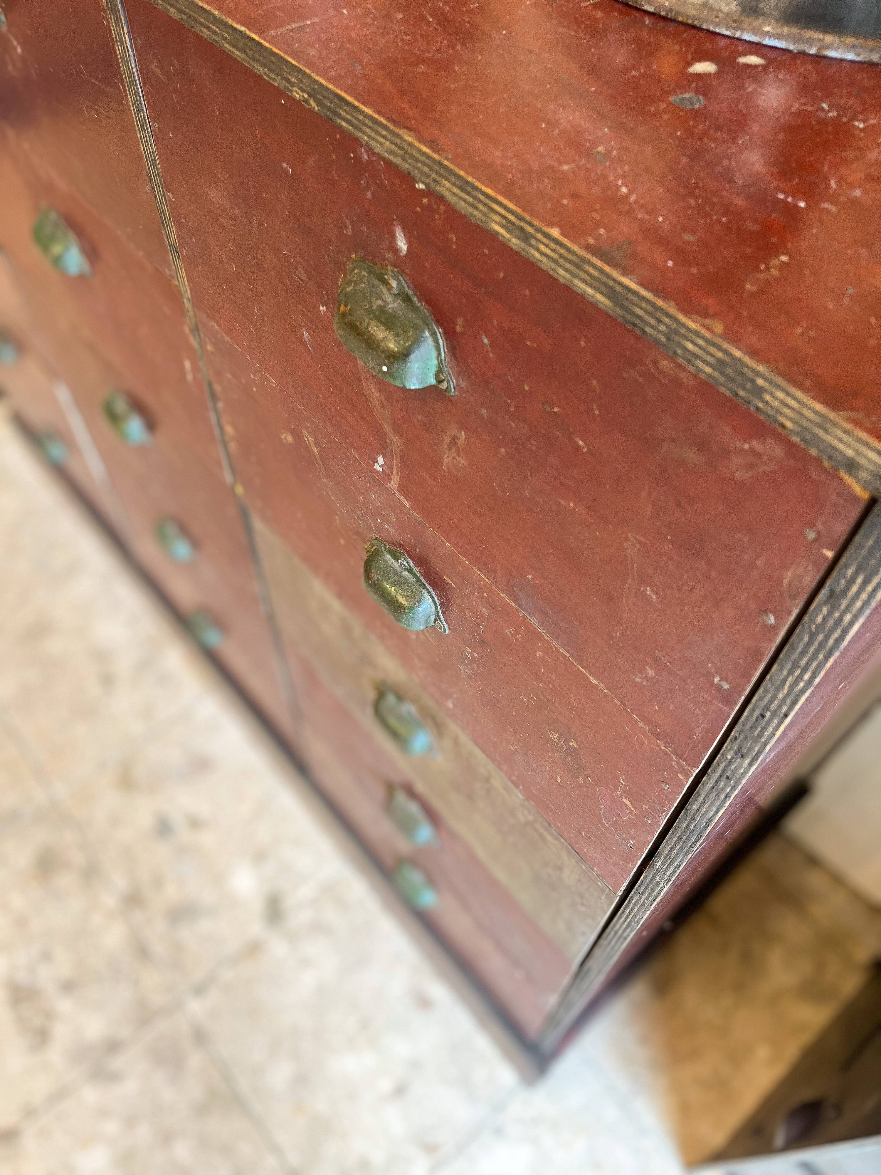 Workshop trade furniture patina red patina