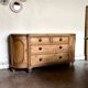Buffet anglais demi-lune, 2 portes et 4 tiroirs en bois clair, 1930