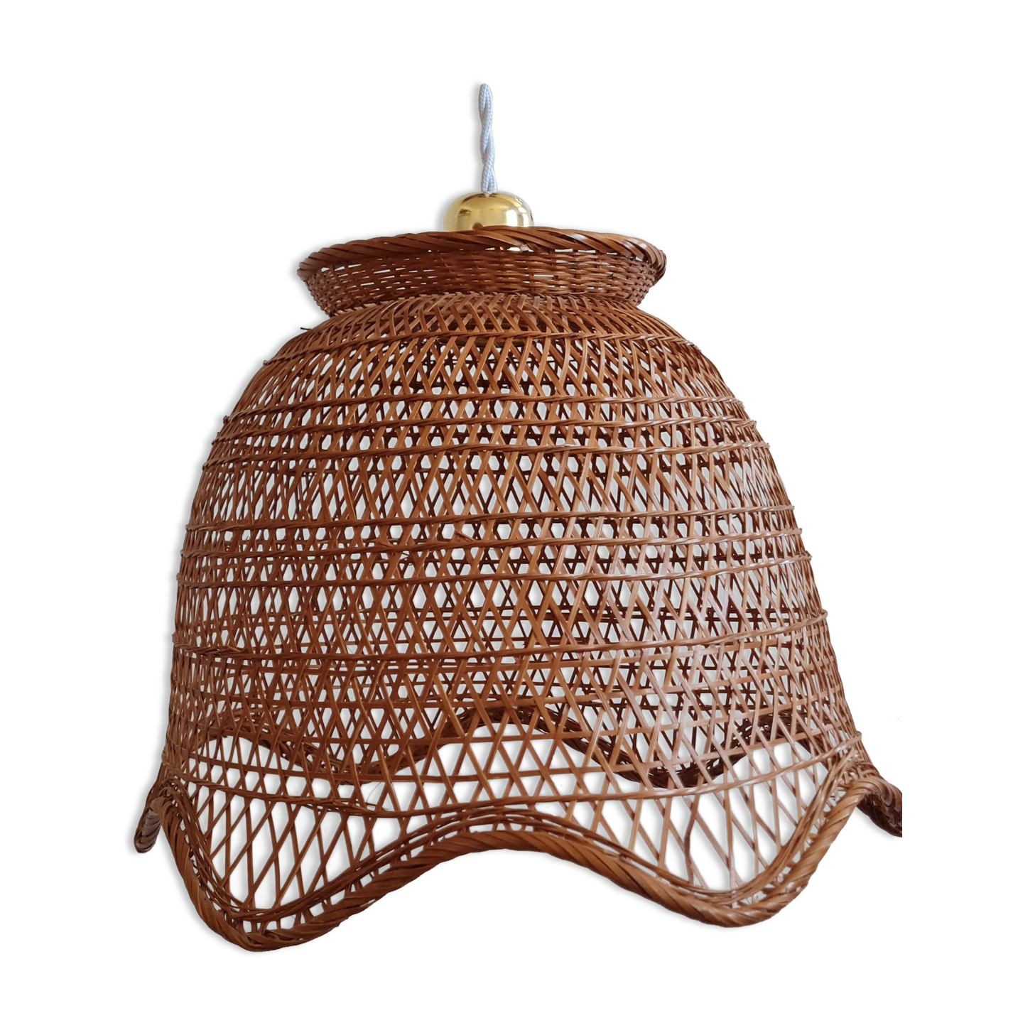 Vintage wicker pendant lamp