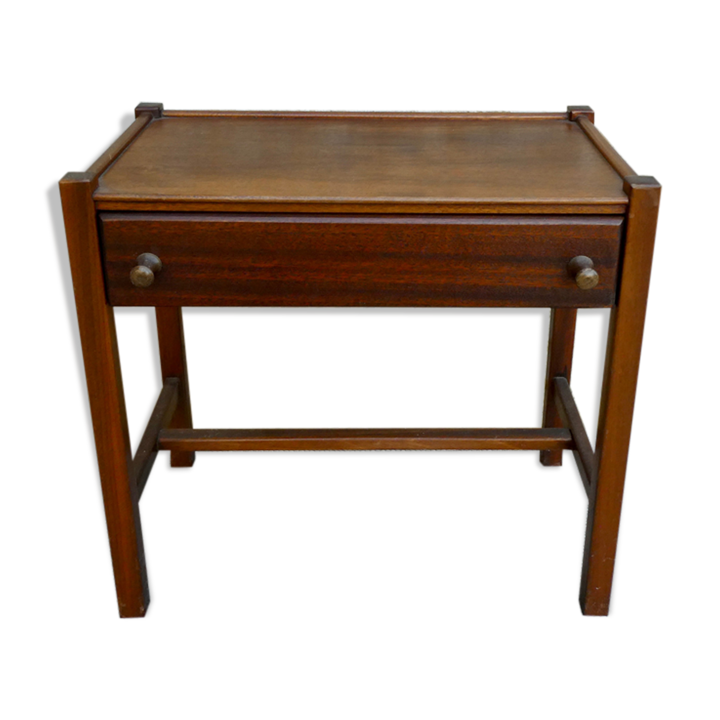 Dark wood bedside table from the 60s, Scandinavian style