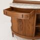 1930s buffet console in solid mahogany, marble and bevelled mirror.