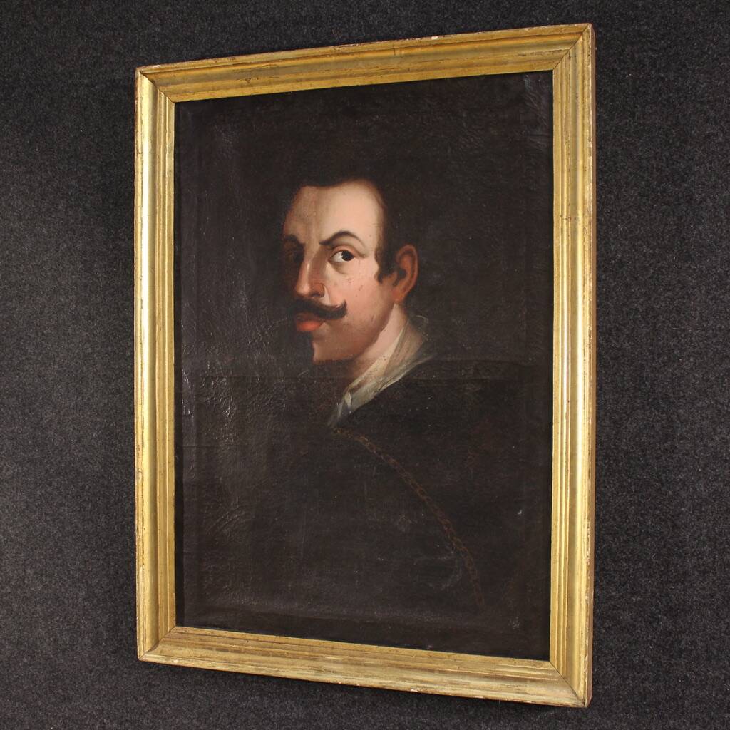 Antique Spanish painting portrait of a gentleman from the 18th century