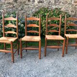 4 oak mulched chairs
