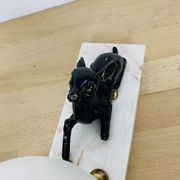 Lampe art déco faon laiton et marbre