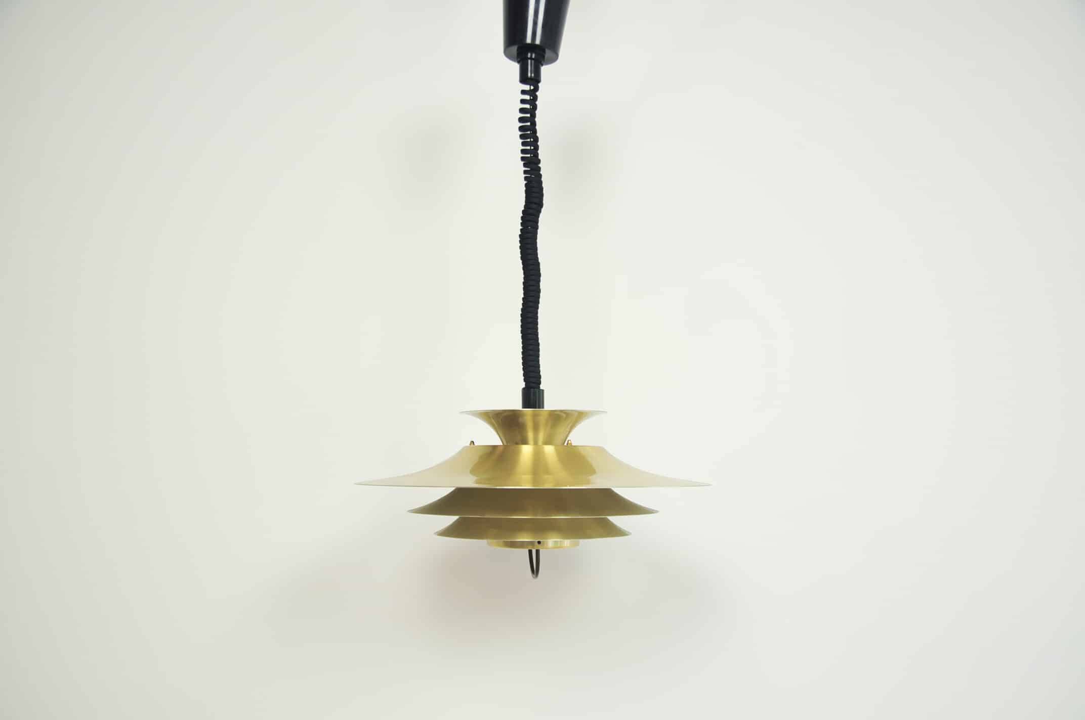Lampe suspendue à pendentif en disques dorés Vitrika