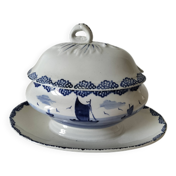Vegetable dish A. Lebacqz & M. Bouchart marine decor