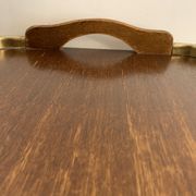 Plateau de service ancien en bois et laiton 61 x 38 cm