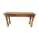 Console en frêne et faux tiroir