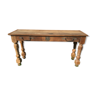 Ash console and false drawer