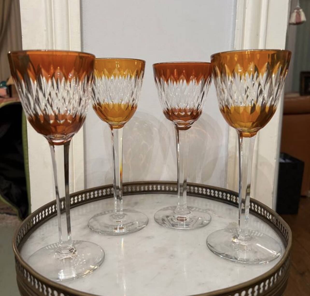 Baccarat colored crystal glasses