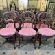 Suite de 6 chaises Louis Philippe velours roses