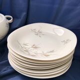 Vintage service porcelain Limoges 37 pieces france limoges unic beige gray gold