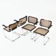 Set of 4 B32 style dining room chairs by Marcel Breuer
