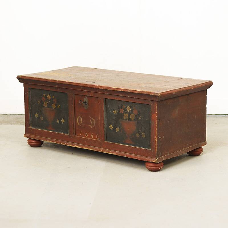 Painted Folk Art Bridal Chest 1840