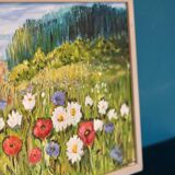 1930's Original Swedish Modernist Oil on Panel "Summer Landscape" by Solveig Bohm-Dahlberg - Framed