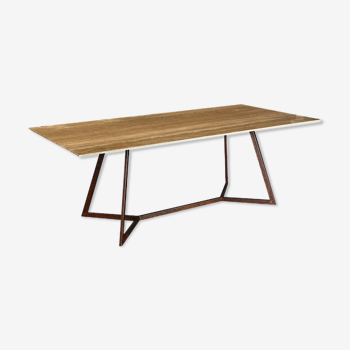 Corten travertine table TZ1