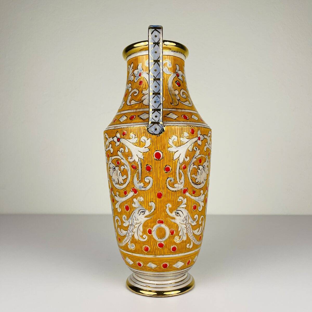 Antique ceramic vase by Serafino Volpi for Deruta, Italy, 1950s.