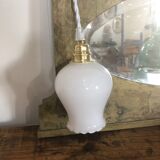 Vintage white glass pendant lamp