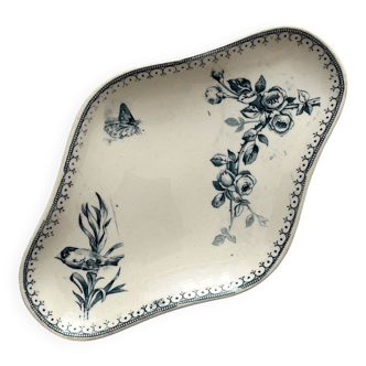 Iron clay dish with flowers and birds "Malaga" Petrus Regout