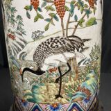 China, Important porcelain scroll vase decorated with cranes and flora, 19th century