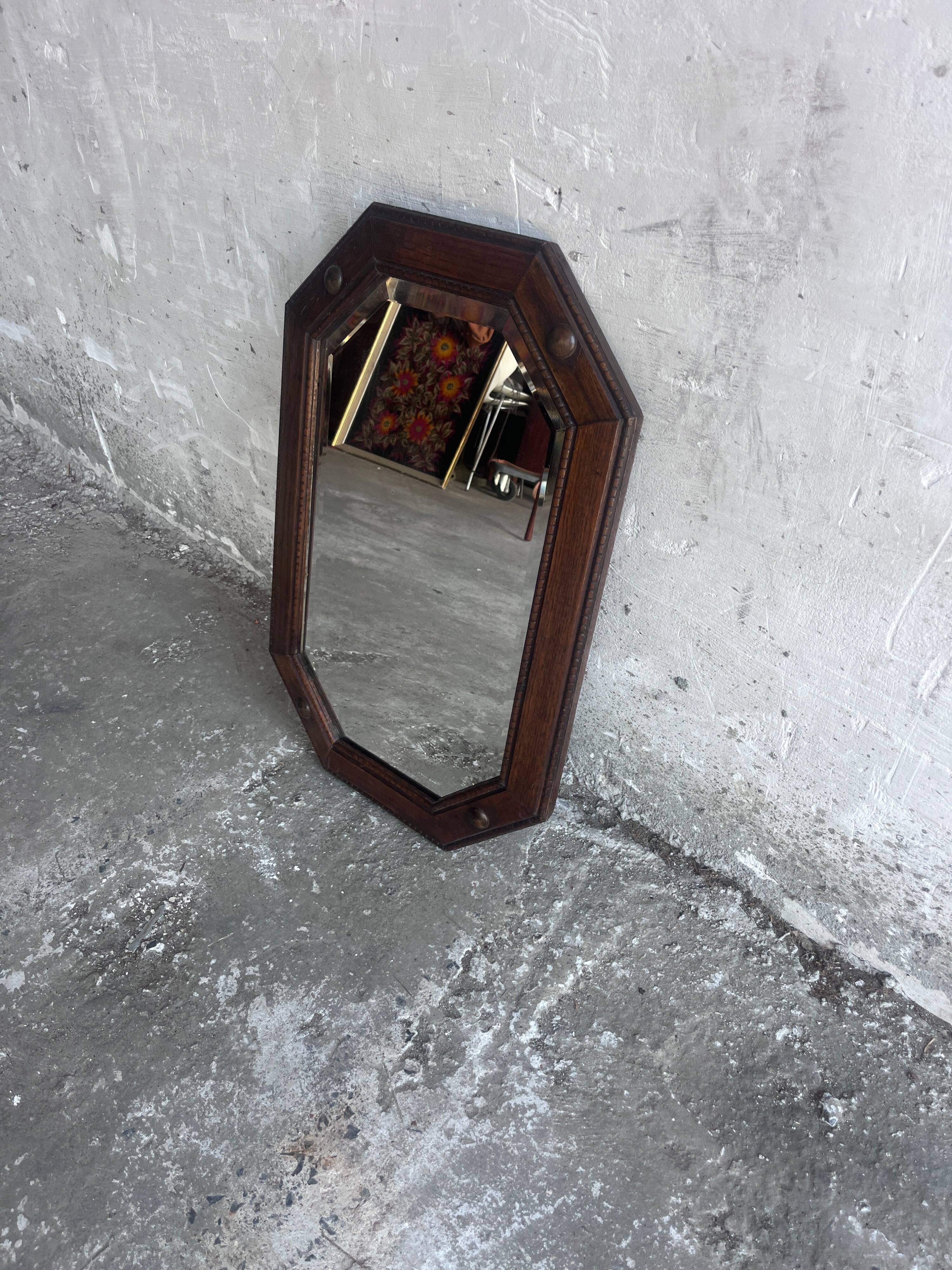Miroir mural octogonal anglais Arts & Crafts / Art déco, 1920s–1930s