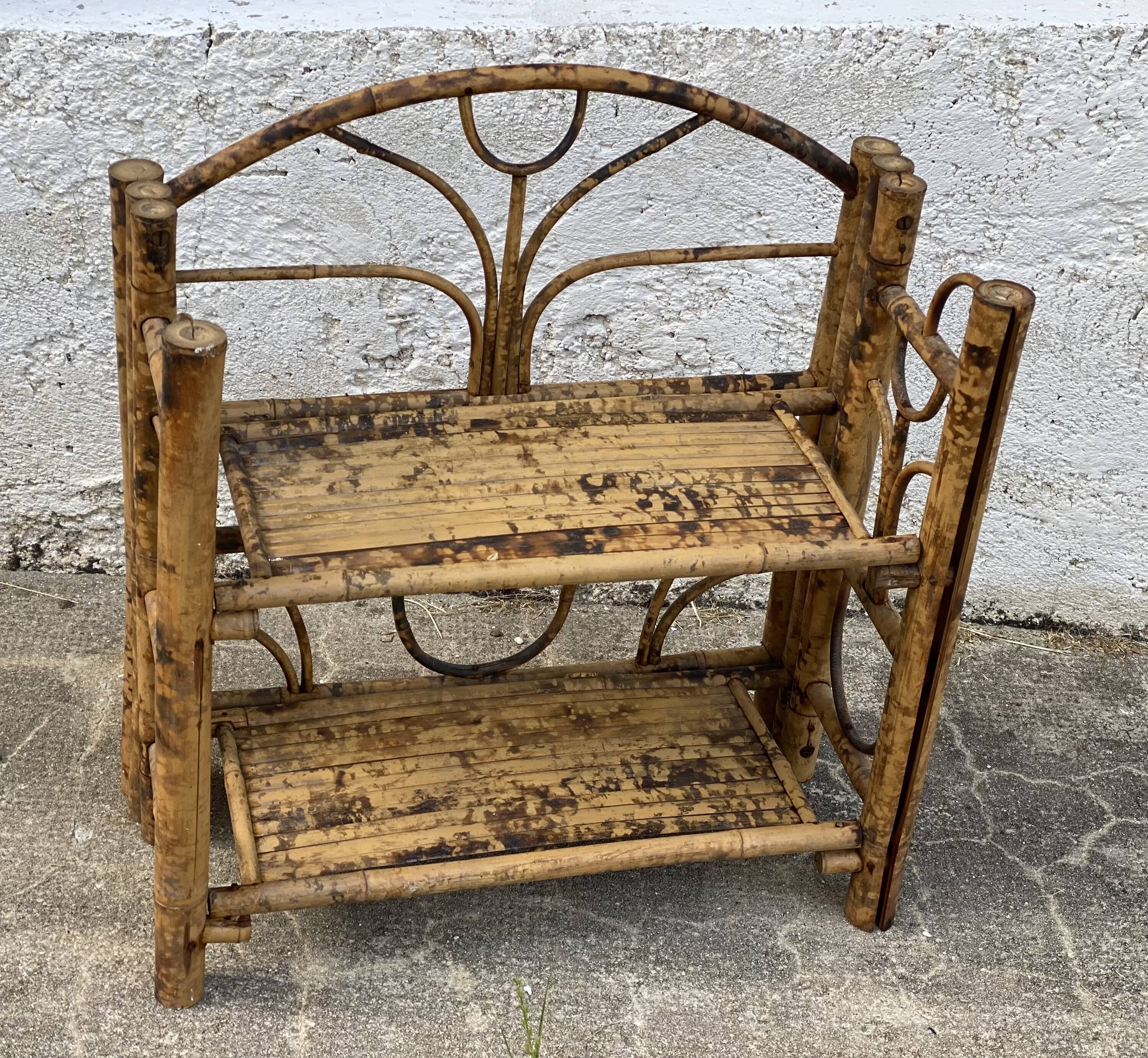 Vintage rattan shelf 1970-80