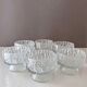 Set of 6 dessert bowls ice glass, glass bowls, Scandinavian Design.