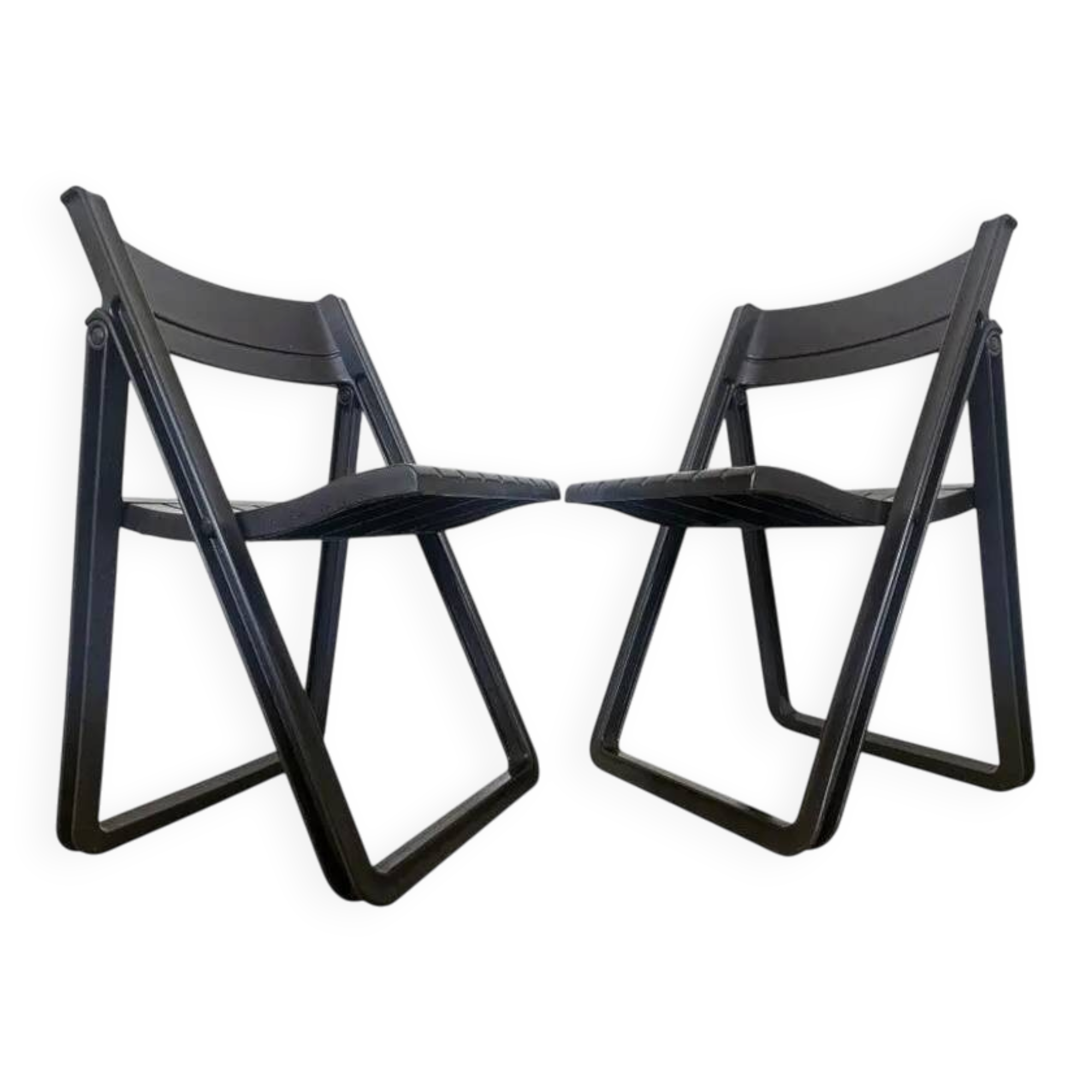 Pair of Rare Folding Chairs Dabaya, Allibert, France, 1970s