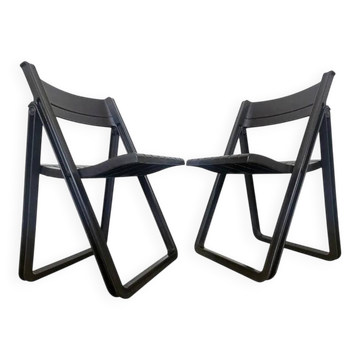Pair of Rare Folding Chairs Dabaya, Allibert, France, 1970s