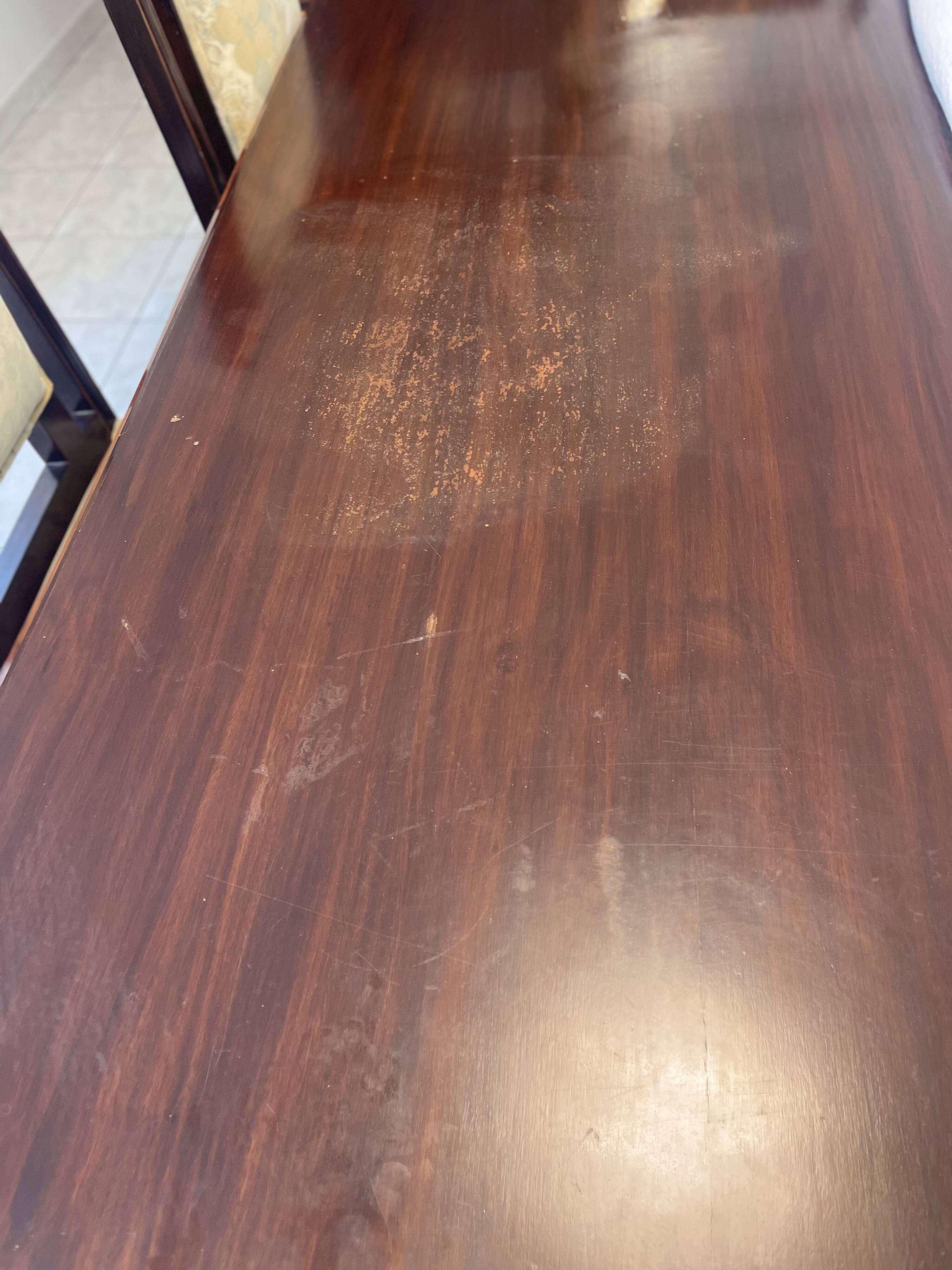 Dining table and 6 carved wooden chairs - Classic style - Chiniot, Pa