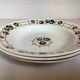 Three old deep plates, earthenware, 1930s, water lily model.