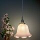 Suspension, vintage lampshade in frosted pink glass