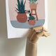 Illustration à la gouache "Le chat et ses plantes"