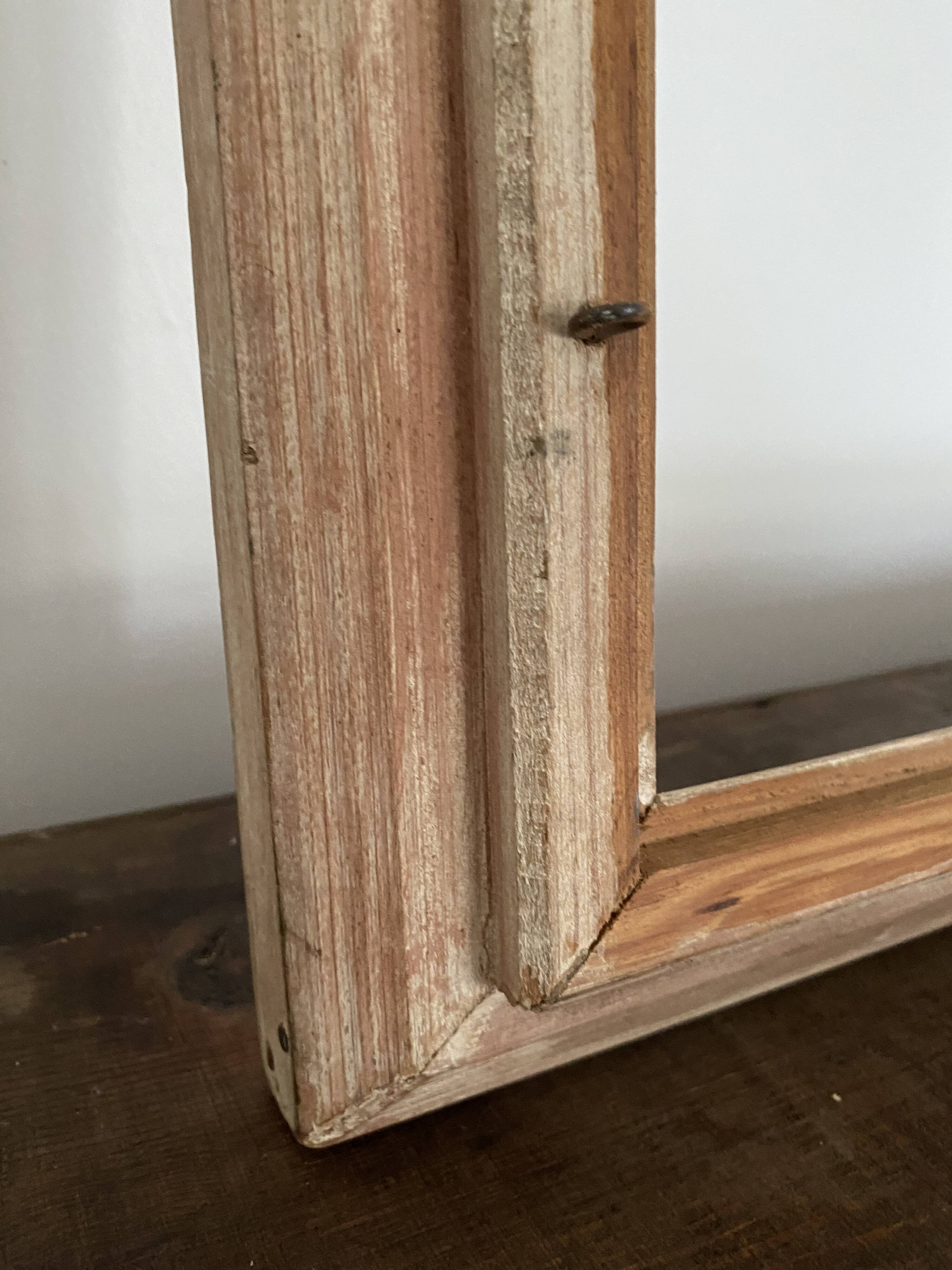 Old patinated / limed wood frame 89x76 cm