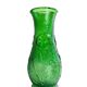 Constantin Vase Made in Italy vintage green glass with floral relief