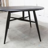 Ercol 1960 model 308 coffee table half-moon matte black