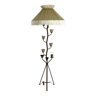 Rare lampadaire en laiton du milieu du siècle à la manière d'Arredoluce Monza. Italie années 1950