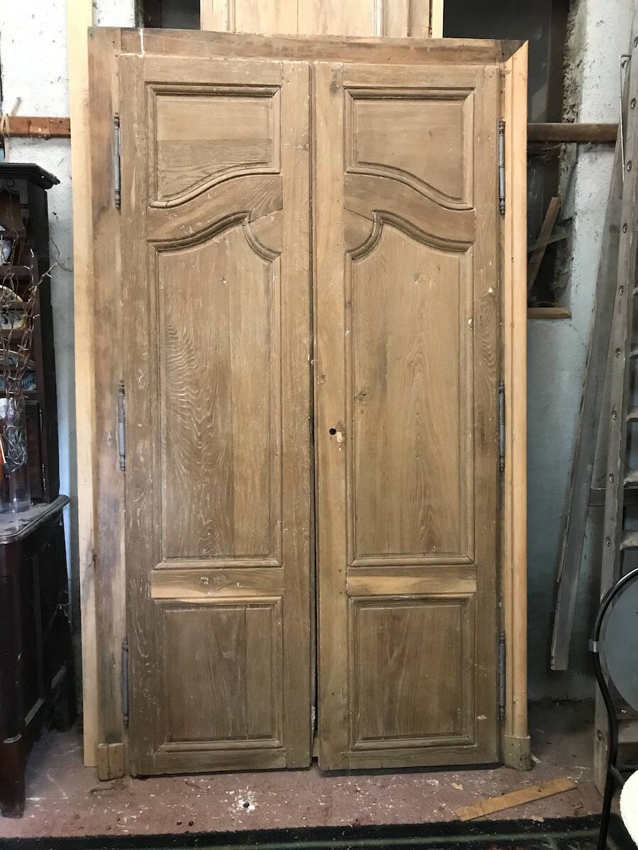 Pair Of Double Sided Oak Doors 18th Century