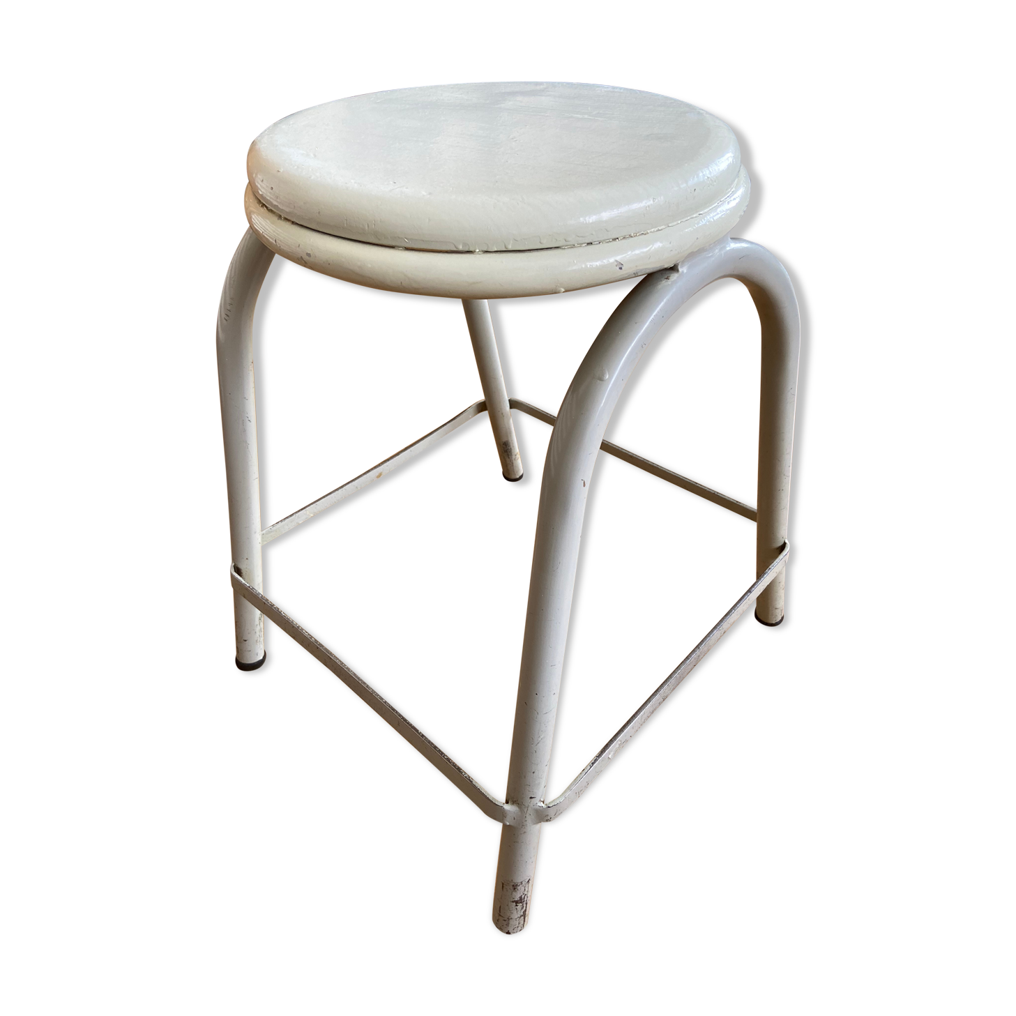 Metal and wood tabouret
