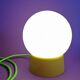Lampe salon chevet bureau vintage opaline blanche "Jaune"