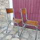 Paire de de chaises d'école années 60 style Mullca