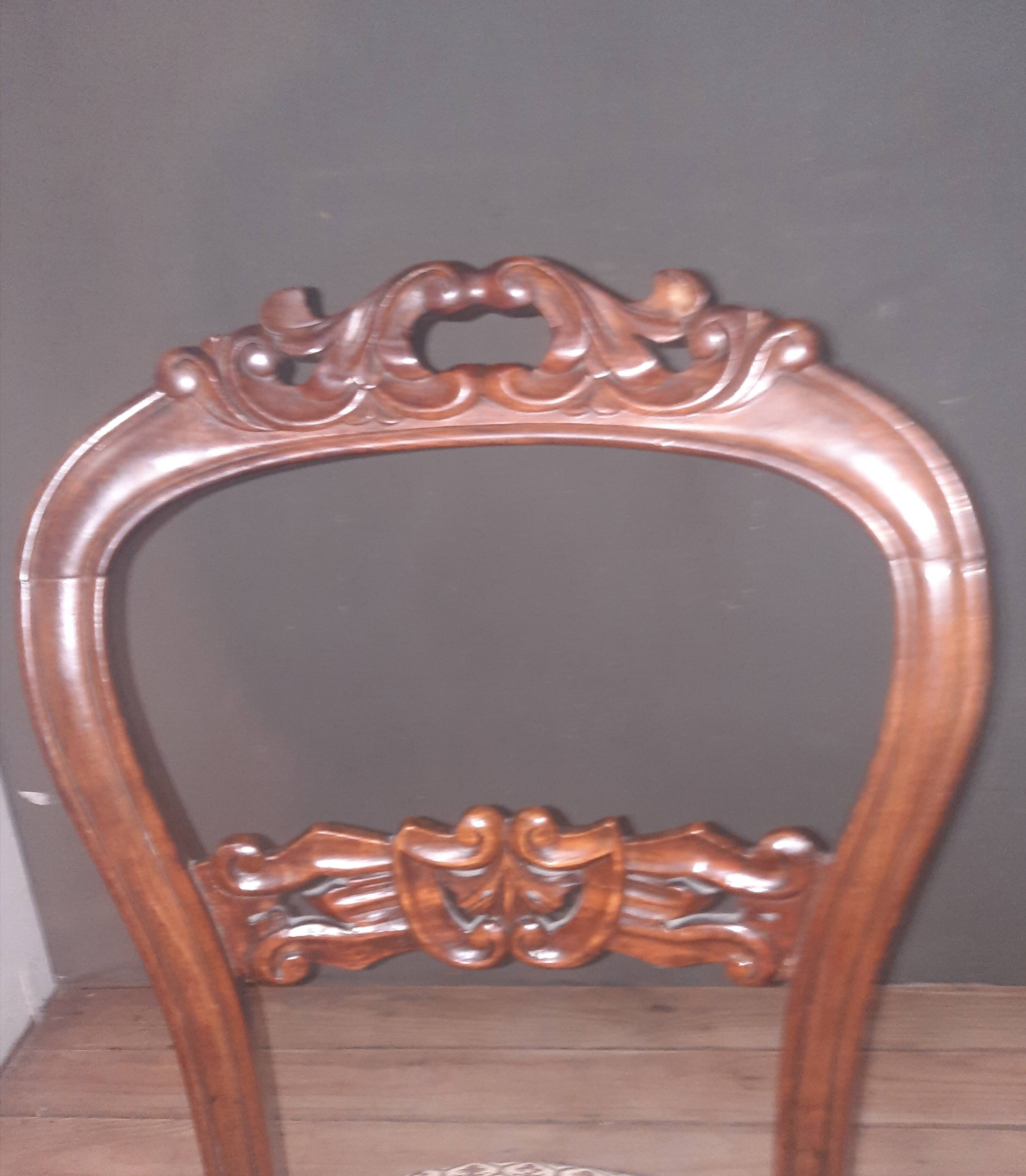 3 chaises Napoléon III  en acajou
