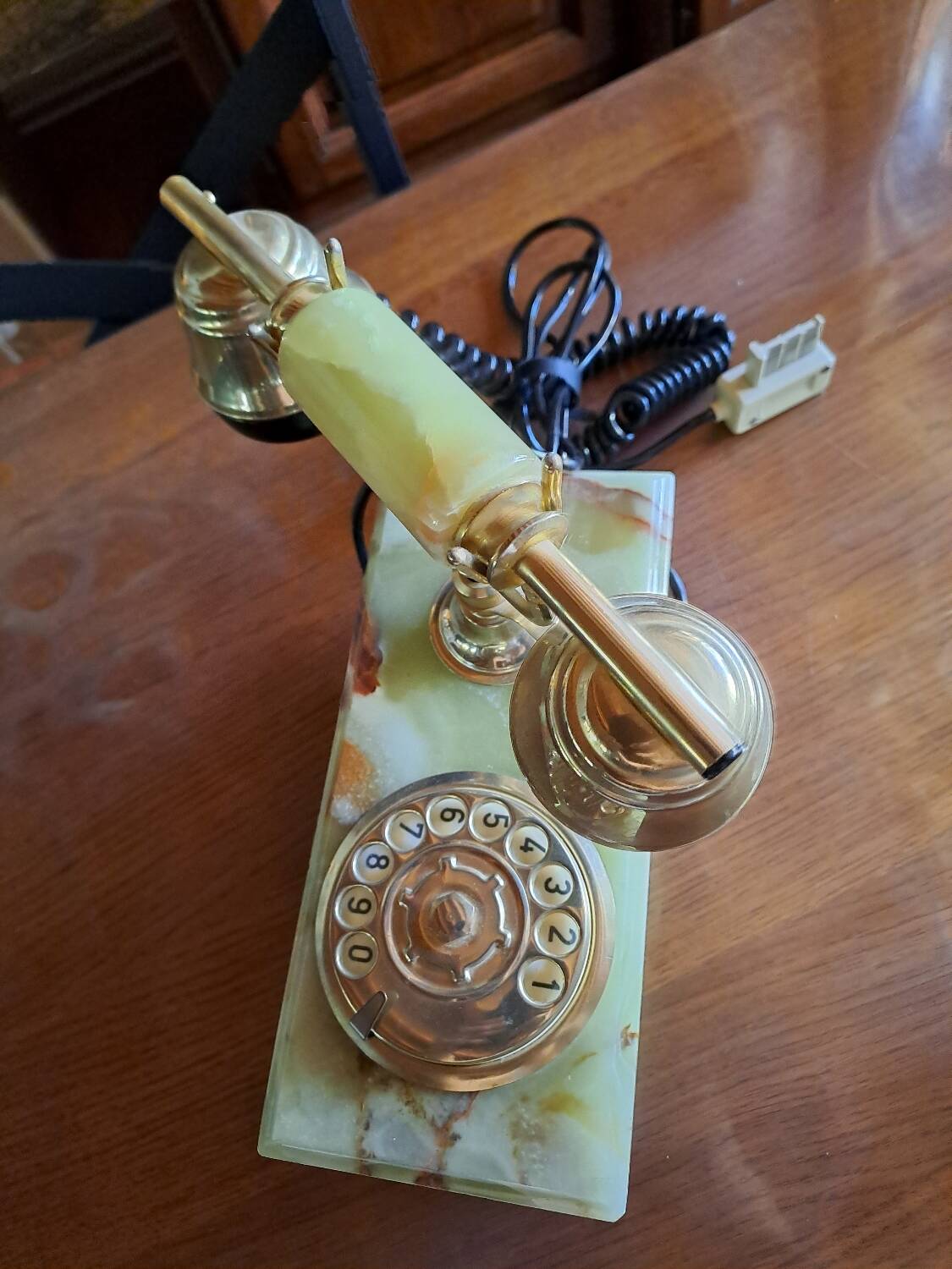 Onyx and brass telephone