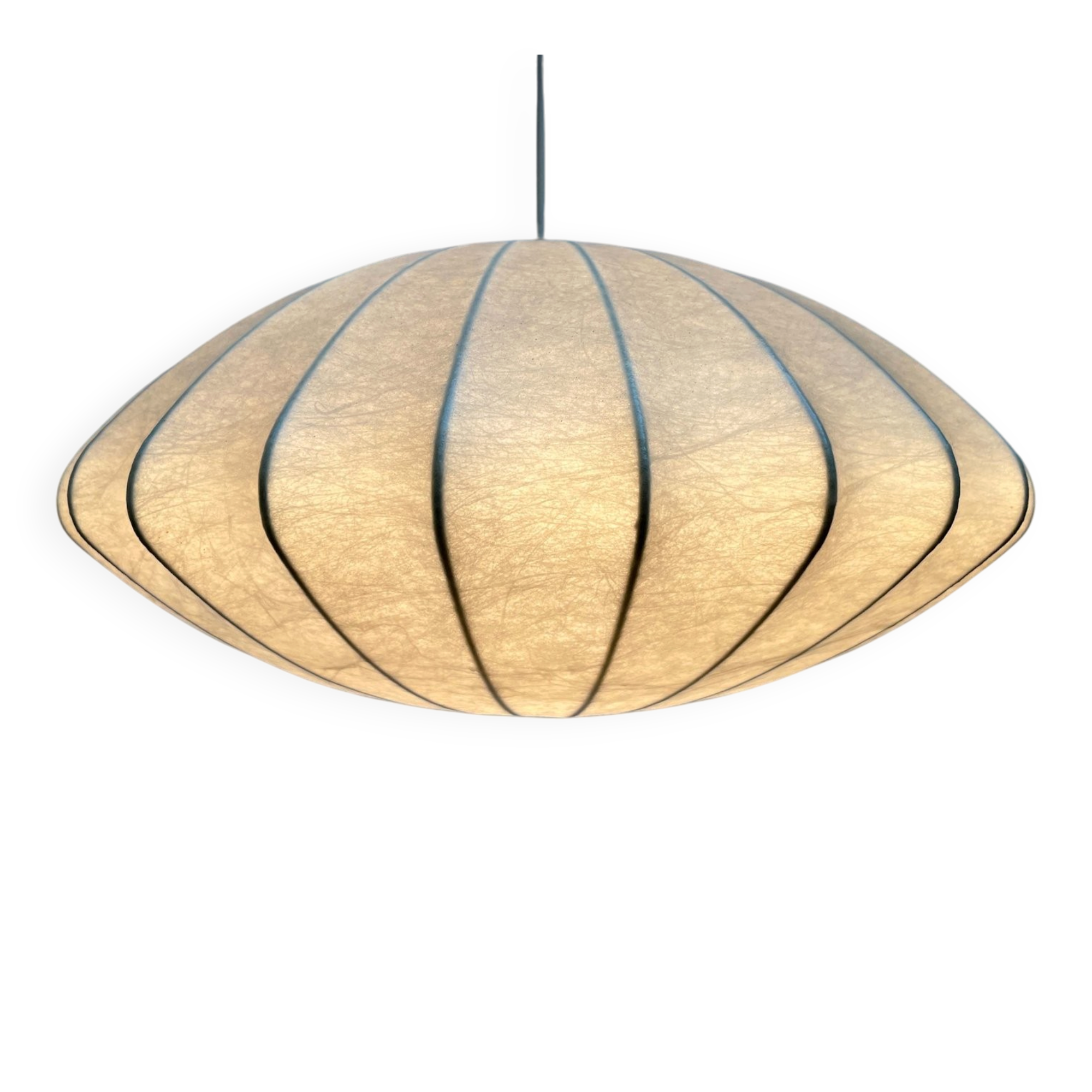 Mid-century modern Cocoon pendant lamp by Friedel Wauer for Goldkant Leuchten, Germany, 1960s.