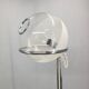 Italian Chrome Floor Lamp Glass Globe, Lenci Style, 1970s