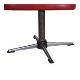 Vintage red faux leather swivel chair and metal, 1950s, industrial office style.