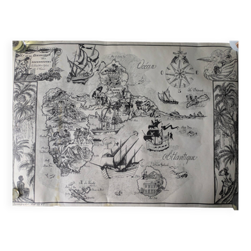 Affiche ancienne sur la Guadeloupe imp par Jarry signée par G.Costes.