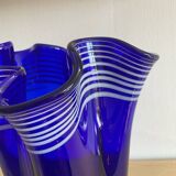 Trio of vintage blown glass handkerchief vases